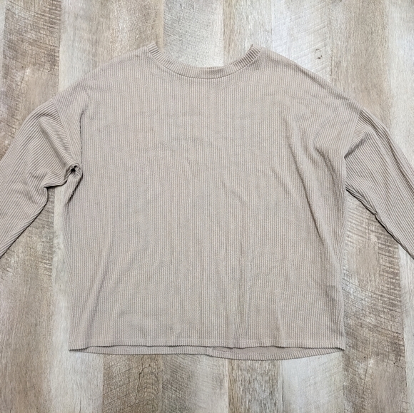 Cherish Neutral Beige Ribbed Sweater Top - Picture 6 of 11